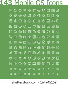 Vector operating system interface and applications icon set