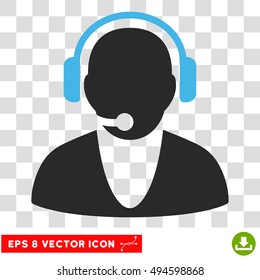 Vector Operator EPS vector pictogram. Illustration style is flat iconic bicolor blue and gray symbol on a transparent background.