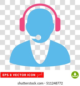 Vector Operator EPS vector pictogram. Illustration style is flat iconic bicolor pink and blue symbol on a transparent background.