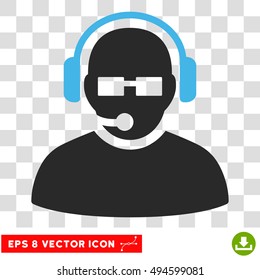 Vector Operator EPS vector pictograph. Illustration style is flat iconic bicolor blue and gray symbol on a transparent background.