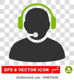 Vector Operator EPS vector pictograph. Illustration style is flat iconic bicolor eco green and gray symbol on a transparent background.