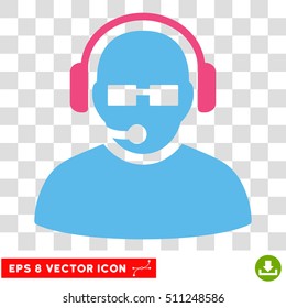 Vector Operator EPS vector pictograph. Illustration style is flat iconic bicolor pink and blue symbol on a transparent background.
