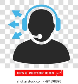 Vector Operator Message EPS vector icon. Illustration style is flat iconic bicolor blue and gray symbol on a transparent background.