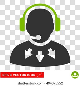 Vector Operator Message EPS vector icon. Illustration style is flat iconic bicolor eco green and gray symbol on a transparent background.