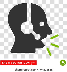 Vector Operator Message EPS vector icon. Illustration style is flat iconic bicolor eco green and gray symbol on a transparent background.