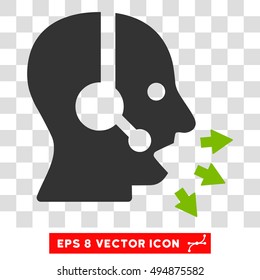 Vector Operator Message EPS vector pictogram. Illustration style is flat iconic bicolor eco green and gray symbol on a transparent background.