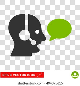 Vector Operator Message EPS vector pictogram. Illustration style is flat iconic bicolor eco green and gray symbol on a transparent background.