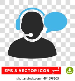 Vector Operator Message EPS vector pictograph. Illustration style is flat iconic bicolor blue and gray symbol on a transparent background.