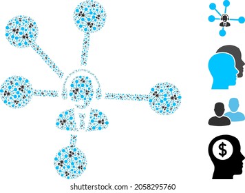 Vector operator relations collage is done of randomized recursive operator relations pictograms. Recursive collage of operator relations.