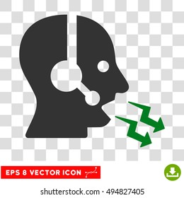 Vector Operator Shout EPS vector pictograph. Illustration style is flat iconic bicolor green and gray symbol on a transparent background.