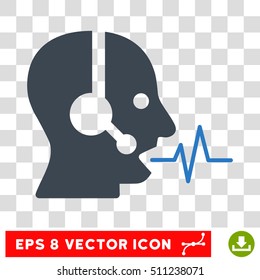 Vector Operator Signal EPS vector icon. Illustration style is flat iconic bicolor smooth blue symbol on a transparent background.