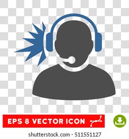 Vector Operator Signal EPS vector icon. Illustration style is flat iconic bicolor cobalt and gray symbol on a transparent background.
