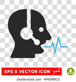 Vector Operator Signal EPS vector pictogram. Illustration style is flat iconic bicolor blue and gray symbol on a transparent background.