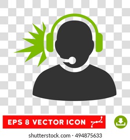 Vector Operator Signal EPS vector pictogram. Illustration style is flat iconic bicolor eco green and gray symbol on a transparent background.