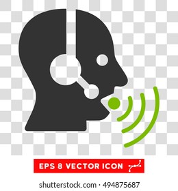 Vector Operator Signal EPS vector pictogram. Illustration style is flat iconic bicolor eco green and gray symbol on a transparent background.