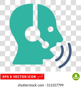 Vector Operator Signal EPS vector pictogram. Illustration style is flat iconic bicolor cobalt and cyan symbol on a transparent background.