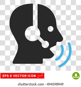 Vector Operator Signal EPS vector pictograph. Illustration style is flat iconic bicolor blue and gray symbol on a transparent background.