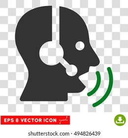 Vector Operator Signal EPS vector pictograph. Illustration style is flat iconic bicolor green and gray symbol on a transparent background.