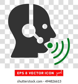 Vector Operator Signal EPS vector pictograph. Illustration style is flat iconic bicolor green and gray symbol on a transparent background.
