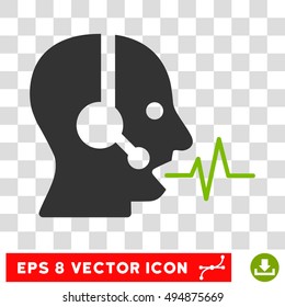 Vector Operator Signal EPS vector pictograph. Illustration style is flat iconic bicolor eco green and gray symbol on a transparent background.