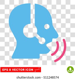 Vector Operator Signal EPS vector pictograph. Illustration style is flat iconic bicolor pink and blue symbol on a transparent background.