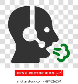 Vector Operator Speech EPS vector icon. Illustration style is flat iconic bicolor green and gray symbol on a transparent background.