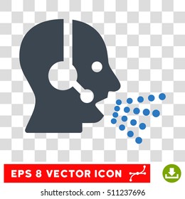 Vector Operator Speech EPS vector icon. Illustration style is flat iconic bicolor smooth blue symbol on a transparent background.