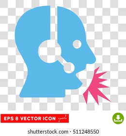 Vector Operator Speech EPS vector icon. Illustration style is flat iconic bicolor pink and blue symbol on a transparent background.