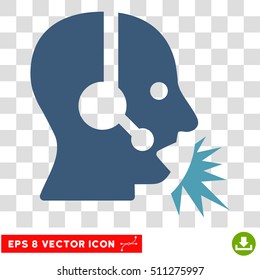 Vector Operator Speech EPS vector icon. Illustration style is flat iconic bicolor cyan and blue symbol on a transparent background.