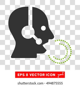 Vector Operator Speech EPS vector pictogram. Illustration style is flat iconic bicolor eco green and gray symbol on a transparent background.