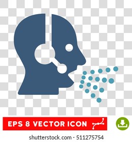 Vector Operator Speech EPS vector pictograph. Illustration style is flat iconic bicolor cyan and blue symbol on a transparent background.