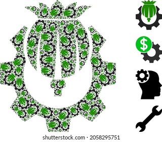 Vector opium industry fractal is created from random recursive opium industry pictograms. Fractal mosaic from opium industry.