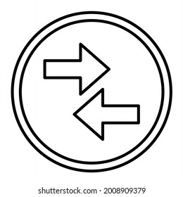 Vector Opposite Arrow Outline Icon Design
