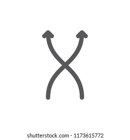 Vector opposite directions, divergence, forward, backward line icon. Symbol and sign illustration design. Isolated on white background