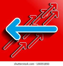 Vector opposition to the blue arrow