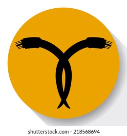 Vector optic cable icon.