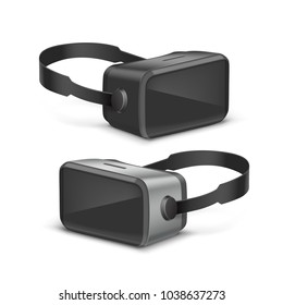 Vector optical head-mounted display or virtual reality glasses in perspective isolated on white background