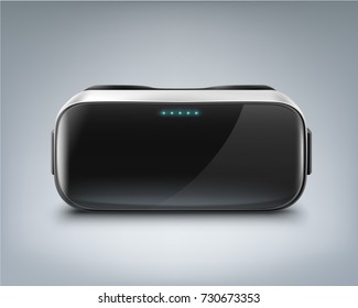 Vector optical head-mounted display or virtual reality glasses front view isolated on background