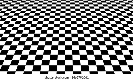 Vector optical illusion. Abstract grid whith black and white squares.