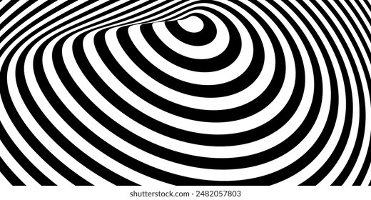 Vektorgrafik optische Täuschung Schwarz-Weiß Twisted Stripes Hintergrund