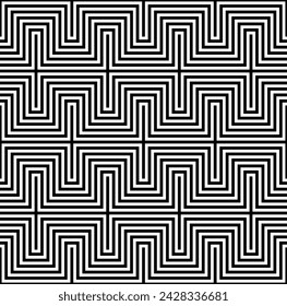 vector of Optical Illusion lines repeating tile patterns. lineart seamless Tessellation pattern.