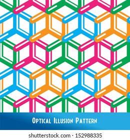Vector Optical Illusion Seamless Pattern for Hotel, Home, Club and Villa Design, SPA