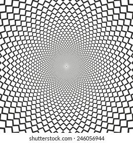 Vector optical illusion sharp lines black and white background