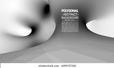 vector optical illusion, twisted abstraction, background of grayscale triangles