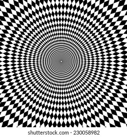 Vector Optical Illusion Zoom Black And White Background