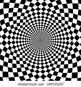 Vector optical illusion zoom black and white background