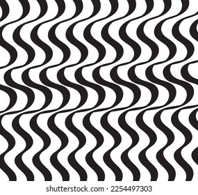 Vector optical wave illusion art background. black and white wallpaper.black lines on white background. illustration graphic design.EPS 10.