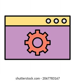 Vector Optimization Filled Outline Icon Design
