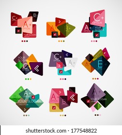 Vector option banners collection. Can be used as infographic template, business card design, abstract geometric symbols, multipurpose web elements