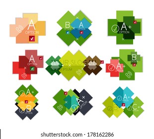 Vector option banners collection. Can be used as infographic template, business card design, abstract geometric symbols, multipurpose web elements